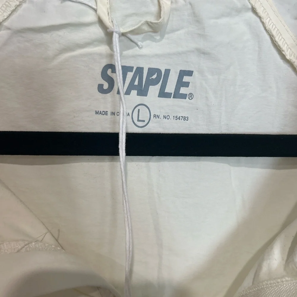 Staple Pigeon STPL Cream Half-Zip Windbreaker Jacket Large NWT Streetwear